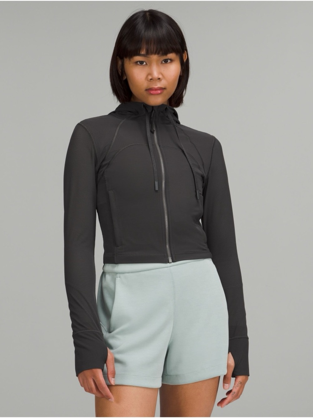 Lululemon Mesh Hooded Define Cropped Jacket